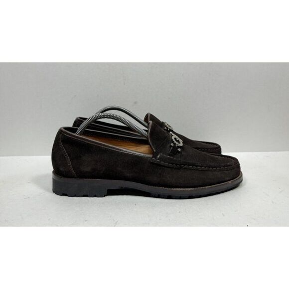 Salvatore Ferragamo Other - Salvatore Ferragamo Geneva Brown Shoes Gancini Silver Bit Loafers Mens Sz 9.5 EE